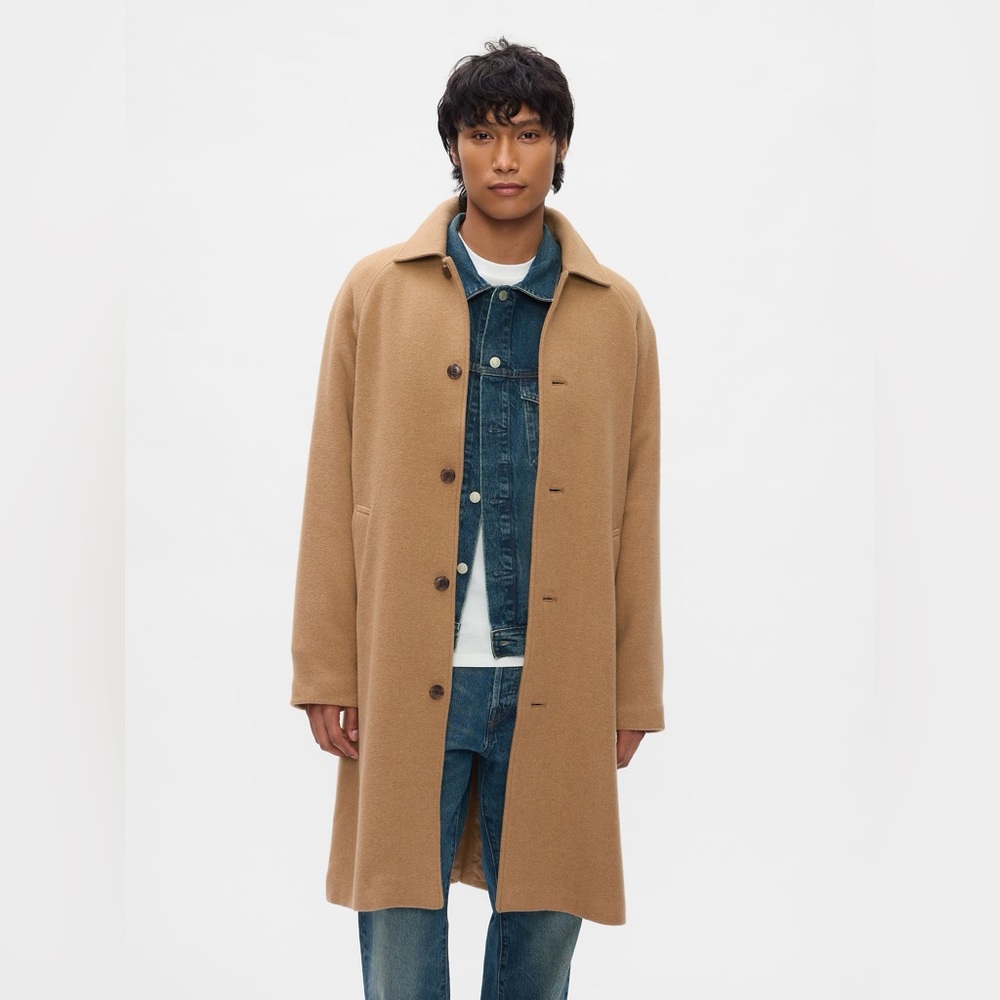 GAP Oversized Wool-Blend Topcoat for Men